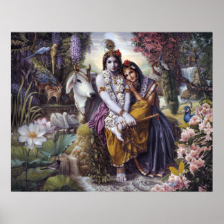 Radha Krishna All Attraktive Couple Poster Print