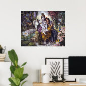 Radha Krishna All Attraktive Couple Poster Print (Heimbüro)