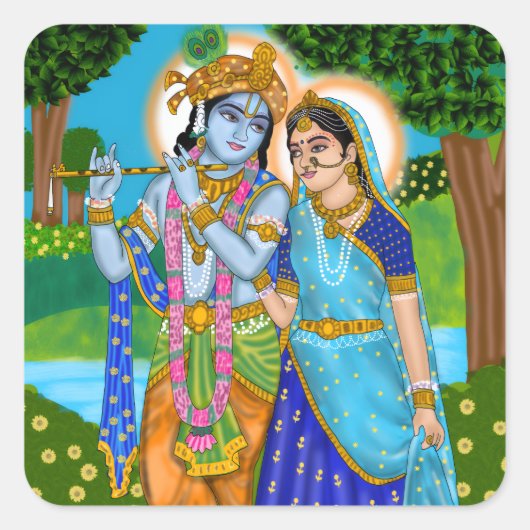 Radha Krishna Aufkleber (Vorderseite)