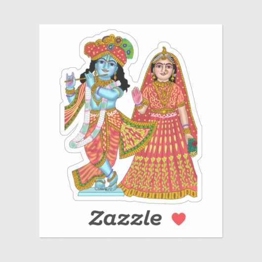 Radha Krishna Aufkleber (Blatt)