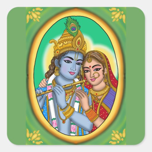 Radha Krishna Aufkleber (Vorderseite)