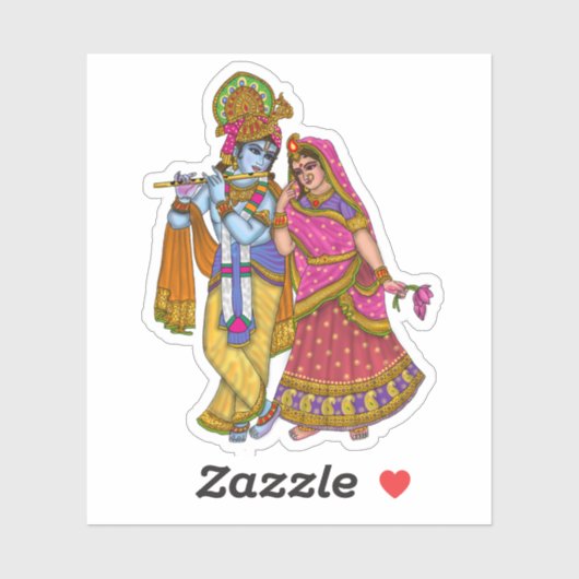 Radha Krishna Aufkleber (Blatt)