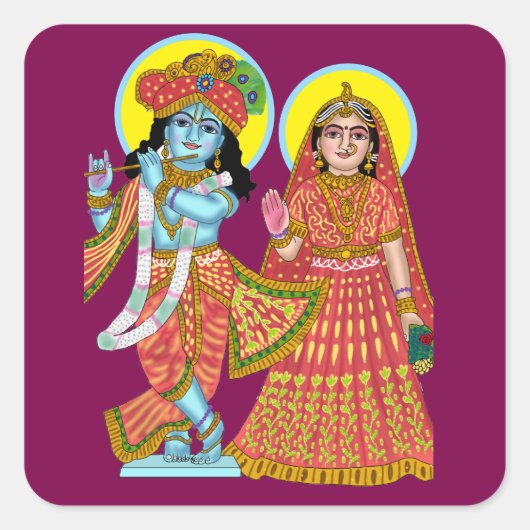 Radha Krishna Aufkleber (Vorderseite)