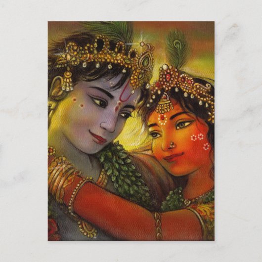 RADHA KRISHNA CLASSIC-MALERIERUNG POSTKARTE (Vorderseite)
