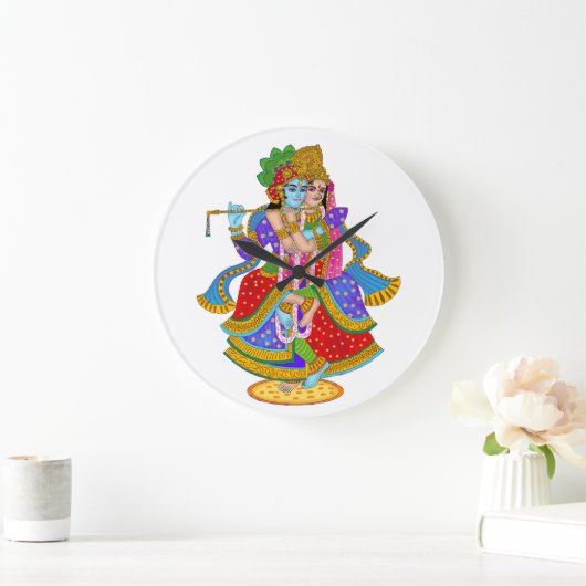 Radha Krishna Clock Große Wanduhr (Zuhause)