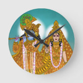 Radha Krishna Clock Runde Wanduhr (Vorderseite)