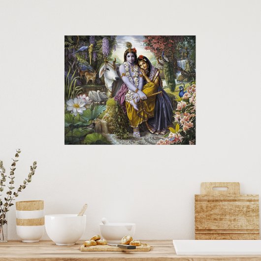 Radha & Krishna - Das göttliche, alles Attraktive Poster (Küche)