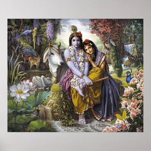 Radha & Krishna - Das göttliche, alles Attraktive Poster (Vorne)
