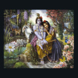 Radha & Krishna - Das göttliche, alles Attraktive  Poster<br><div class="desc">Das göttliche Allerheilige Radh und Krishna sitzen in ihrem ewigen Reich,  im wunderschönen Wald von Vrindavana - dies ist eines der berühmtesten Radha Krishna Gemälde der Welt!</div>