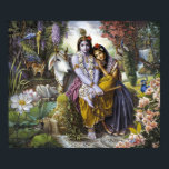 Radha & Krishna - Das göttliche, alles Attraktive  Poster<br><div class="desc">Das göttliche Allerheilige Radh und Krishna sitzen in ihrem ewigen Reich,  im wunderschönen Wald von Vrindavana - dies ist eines der berühmtesten Radha Krishna Gemälde der Welt!</div>