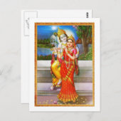 Radha KRISHNA für Liebe, Frieden und Wohlstand Postkarte (Vorne/Hinten)