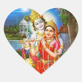RADHA Krishna - in meiner Heart Collection Herz-Aufkleber