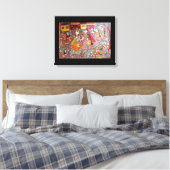 RADHA - KRISHNA INDIAN MADHUBANI STYLE ART DRINT LEINWANDDRUCK (Insitu (Schlafzimmer))