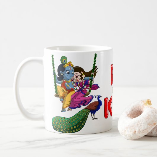 Radha Krishna Kaffeetasse (Mit Donut)