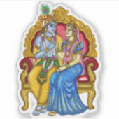 Radha Krishna Knopf Aufkleber (Vorderseite)
