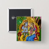 Radha Krishna Knopf Button (Vorne & Hinten)