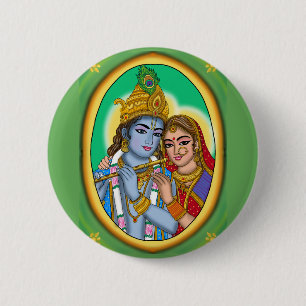 Radha Krishna Knopf Button