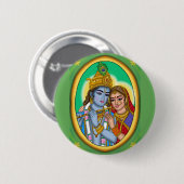 Radha Krishna Knopf Button (Vorne & Hinten)