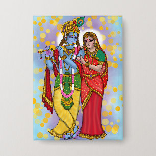 Radha Krishna Knopf Button