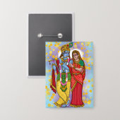 Radha Krishna Knopf Button (Vorderseite/Rückseite)