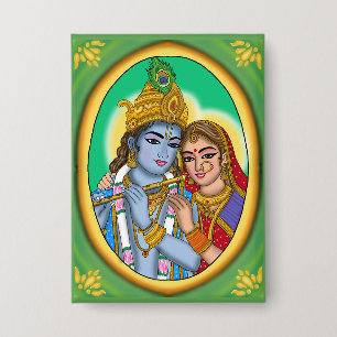 Radha Krishna Knopf Button