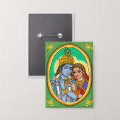 Radha Krishna Knopf Button (Vorderseite/Rückseite)