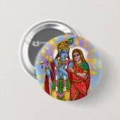 Radha Krishna Knopf Button (Vorne & Hinten)