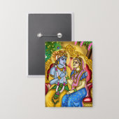 Radha Krishna Knopf Button (Vorderseite/Rückseite)