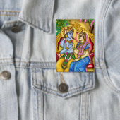 Radha Krishna Knopf Button (Insitu)