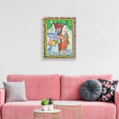 Radha Krishna Liebe Tribal Indian Pattachitra Art Leinwanddruck (Insitu (Wohnzimmer))