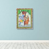 Radha Krishna Liebe Tribal Indian Pattachitra Art Leinwanddruck (Insitu (Holzboden))