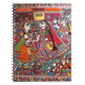 RADHA-KRISHNA MADHUBANI ALTE INDISCHE KUNST-ART NOTIZBLOCK (Vorderseite)