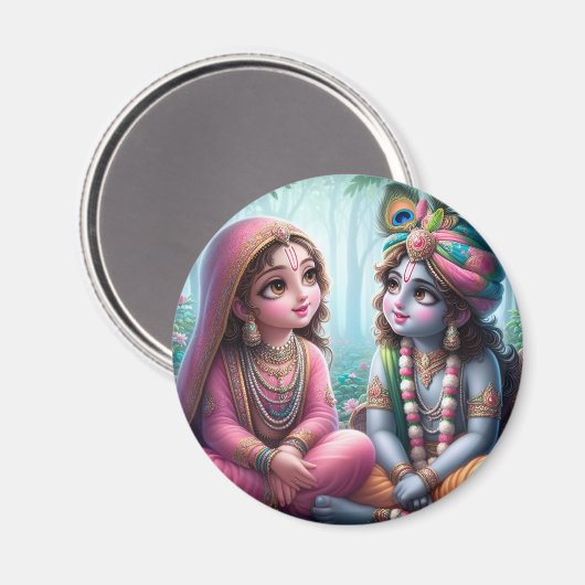 Radha Krishna Magnet (Vorderseite/Rückseite)