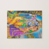 Radha Krishna mit Flöte Hare Krishna Puzzle (Horizontal)