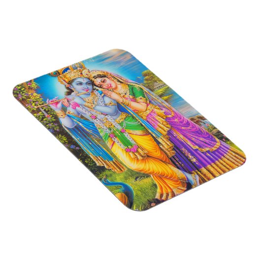 Radha Krishna mit Flute Hare Krishna Magnet (Rechte Seite)