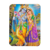 Radha Krishna mit Flute Hare Krishna Magnet (Vertikal)