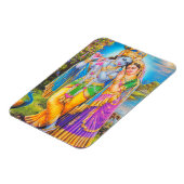 Radha Krishna mit Flute Hare Krishna Magnet (Linke Seite)