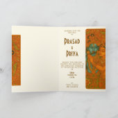 Radha Krishna Mural painting Indian Einladung (Innenseite)