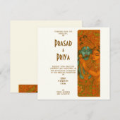 Radha Krishna Mural painting Indian Hindu Save The Date (Vorne/Hinten)