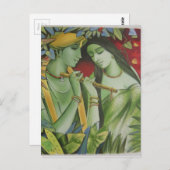 RADHA KRISHNA ÖLZEICHEN POSTKARTE (Vorne/Hinten)