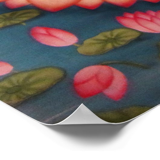 Radha Krishna on Lotus Poster (Ecke)