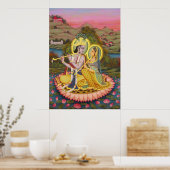 Radha Krishna on Lotus Poster (Küche)