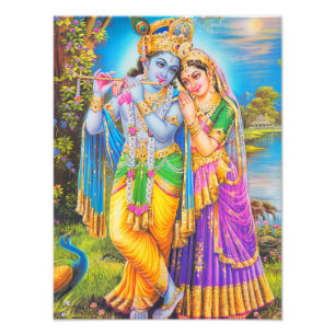 Radha Krishna Painting Hindu Gott Fotodruck