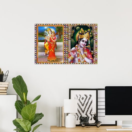 Radha Krishna Poster (Heimbüro)
