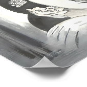 Radha Krishna schwarz und weiß Poster (Ecke)