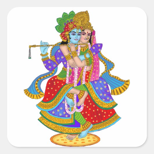 Radha Krishna Sticker (Vorderseite)