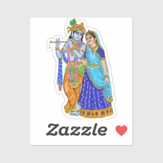 Radha Krishna Sticker (Blatt)