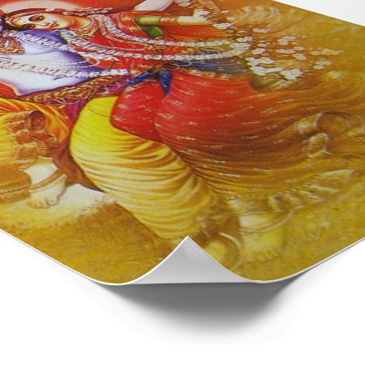 Radha Krishna Swinging Poster (Ecke)