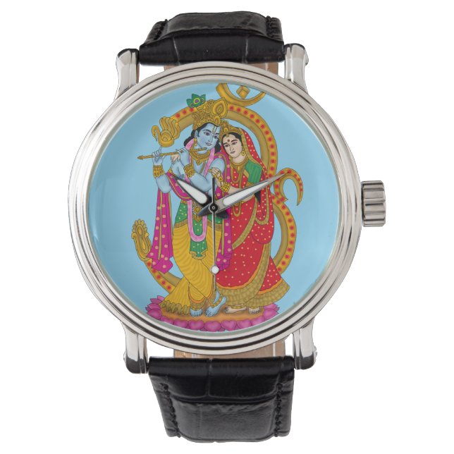 Radha Krishna Wall Clock Armbanduhr (Vorderseite)