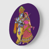 Radha Krishna Wall Clock Große Wanduhr (Winkel)